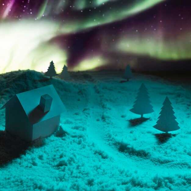 Рисуем северное сияние с помощью коллажей