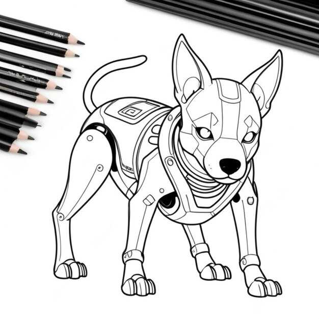 Подготовка к рисованию военной собаки