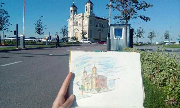 Добавление деталей: люди, автомобили и природа
